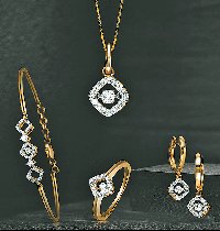 dancing diamond pendant kalyan jewellers