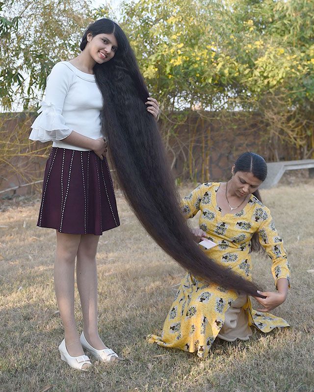 RealLife Rapunzel Meet Akanksha Yadav Woman With Indias Longest Hair  That Measures Over 9 Feet  Watch