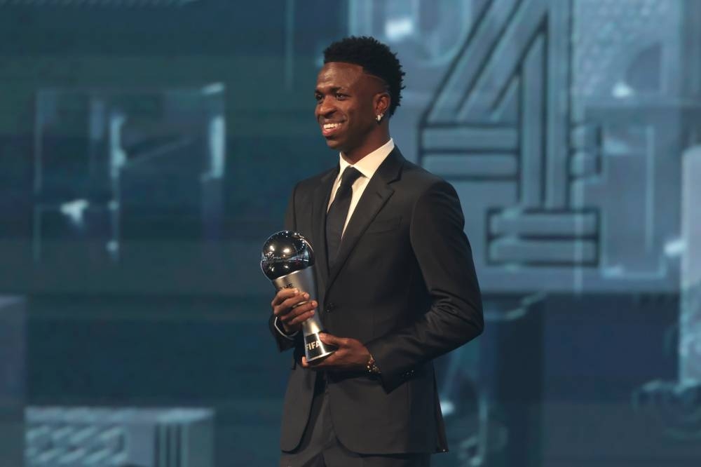 Vinicius Jr named FIFA Best Men’s Player for 2024, Bonmati wins again